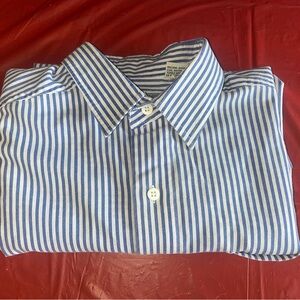 Bugle Boy 1977 Button Up Shirt Mens Medium Blue White Striped Casual Vintage